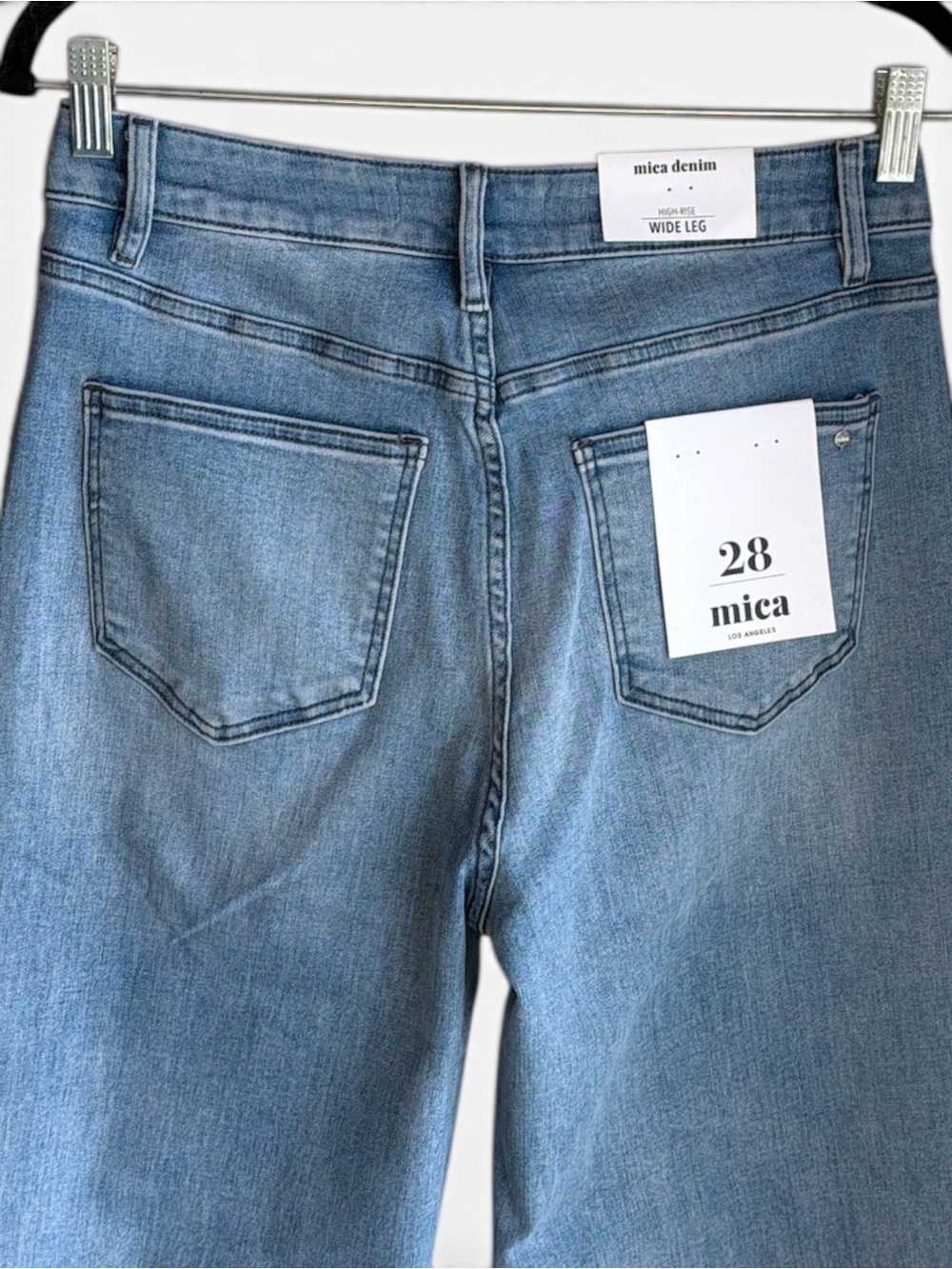 Mica Wide Leg Jean Womens Size 28 Light Wash Stretch Comfortable Denim New - Picture 9 of 16